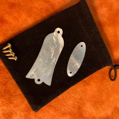 Gibson Citation Truss Rod Cover and Register Plaque set 70-80’s - Solid Mother of Pearl- Matched Pair image 3