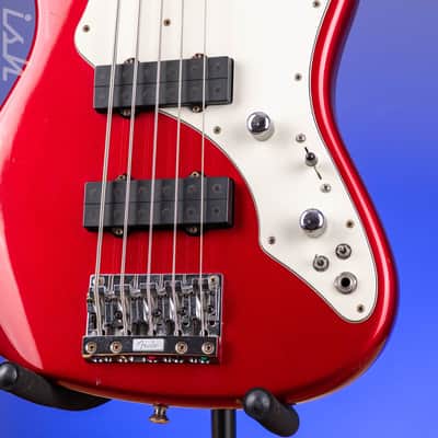 1997 Fender Roscoe Beck V Bass Candy Apple Red image 5