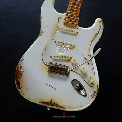 Fender Stratocaster Artist Series Jimi Hendrix Olympic White with Custom Hardcase Heavy Aged Relic image 6
