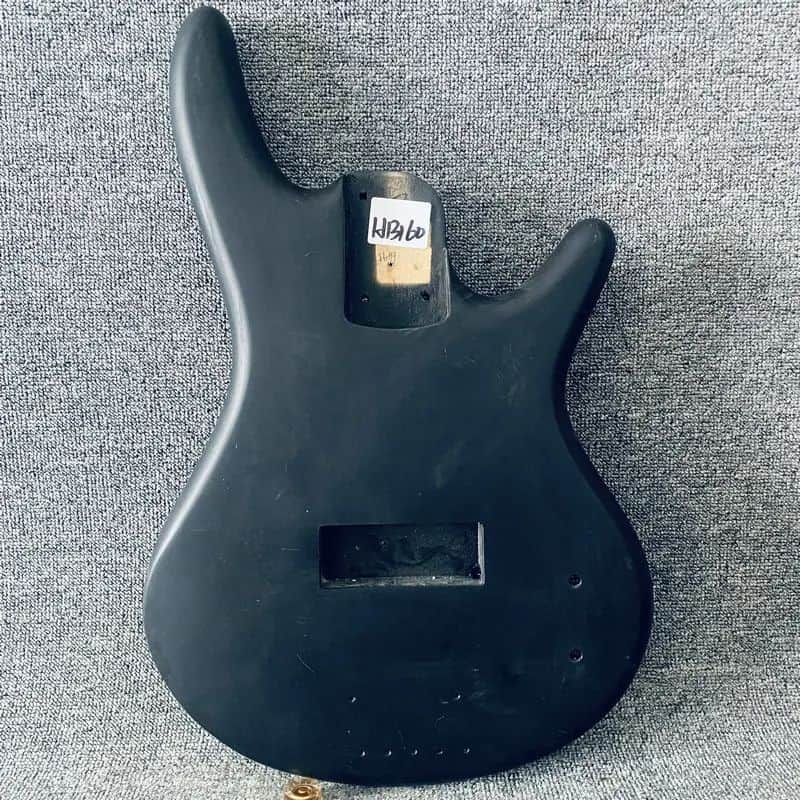 Black Basswood Bass Guitar Body image 1