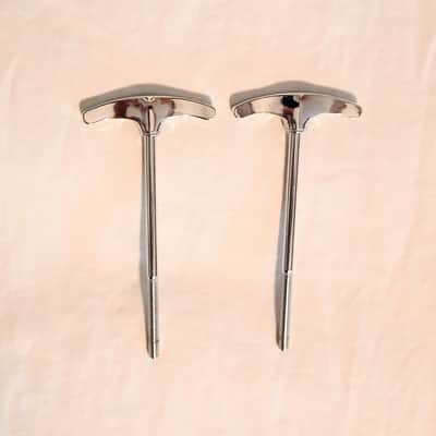 UNMARKED BASS DRUM "T" RODS PAIR 4.125" LONG - CHROME - FREE SHIP TO C-USA! image 3