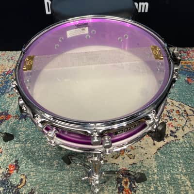 Russ McKinnon's, Tower of Power, Trick 14x4" Aluminum Snare Drum, Upgraded Throw-Off - Purple, 1989. Signed! image 19
