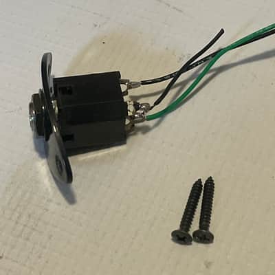 2000's Japan Jackson Dinky Guitars Black Football Oval Factory EMG Active Input Jack image 3