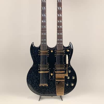 Bell & Hern  Custom Doubleneck 6/12 2019 Black Galaxy Sparkle image 2