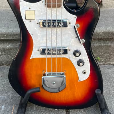 1960s MIJ Rexina Kawai Teisco Short Scale Electric Bass Guitar~Tri Tone Brown Sunburst~Lots of Mojo!~*SALE*~VIDEO!~ image 3