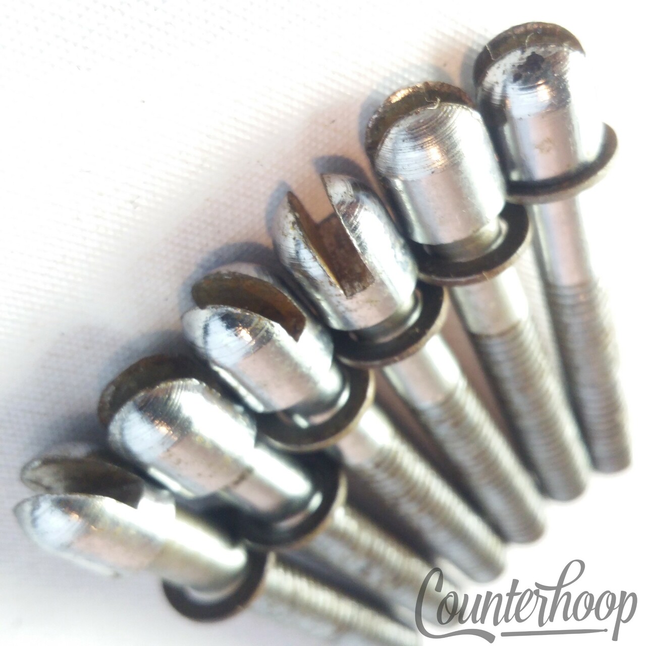 Ajax 6x 1 1/2"Slotted Tension T-Rods Tensioner Snare/Tom Drum Chrome Vintage 60s — main photograph