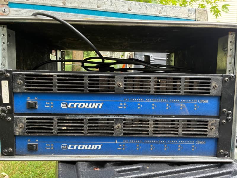 2 Crown CP660s - 2005 Rack Mounted w/Road Case image 1