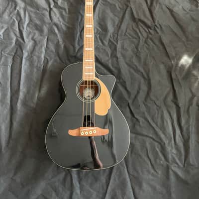 Fender Kingsman Electro-Acoustic Bass Guitar, Jetty Black, Used image 1