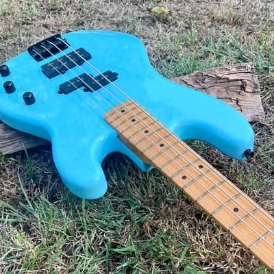 Vintage Chandler Precision Bass Guitar Parts P-Bass Plus 1980’s Project Daphne Blue image 14