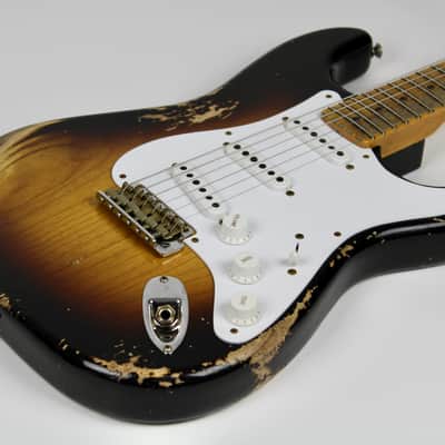 Fender Custom Shop Limited Edition 70th Anniversary 1954 Stratocaster Super Heavy Relic Wide-Fade 2-color Sunburst 2024 w/OHSC (9236091145) image 4