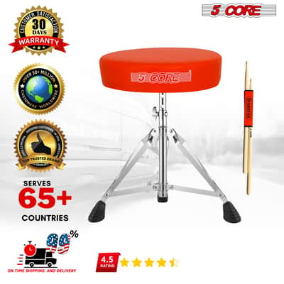 5 Core Drum Throne 3" Padded Drum Seat Height Adjustable Drumming Chair for Practice and Performance image 8
