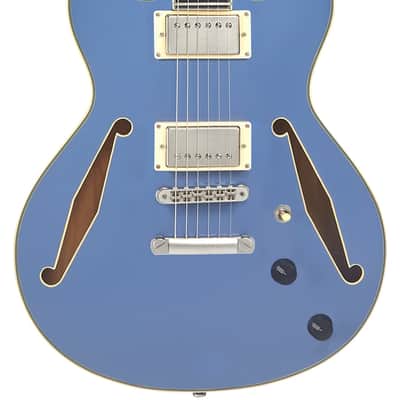 D'Angelico DAEMDCTSLBSNS EXCEL MINI DC TOUR Double Cutaway Semi-Hollow Body 3 Piece Maple/Walnut/Maple Neck 6-String Electric Guitar w/Gig Bag image 5