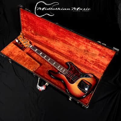 Fender 1966 Vintage USA 4-String Jazz Bass - Sunburst Gloss Finish w/Case USED image 18
