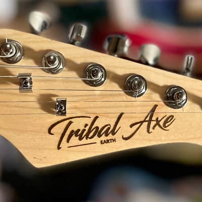 IYG Tribal Axe Custom Stratocaster-style Earth, living art, custom wired, mucho mojo tone machine! image 13