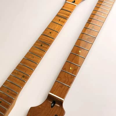Roasted Tiger Flame Maple Strat Style Guitar Neck, 22 Frets image 5