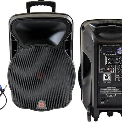 2 MR DJ DSP4000 PAIR 15" 4000W Bluetooth Portable PA DJ Speaker Stands image 3