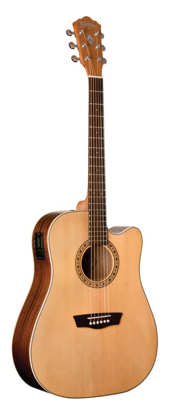 Washburn Harvest Dreadnought Cutaway Acoustic Guitar - Natural Gloss - D7SCE image 1