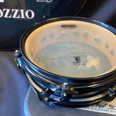 Terry Bozzio's DW - 2.5x8" Collector's Series All-Maple Piccolo Tom 2000's - Transparent Dark Walnut Satin Oil "Bb" Autographed image 7