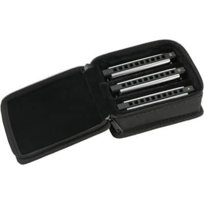 Fender Blues Deluxe 10-Hole Diatonic Harmonica 3-Pack with Case, Key of C, G, A image 5