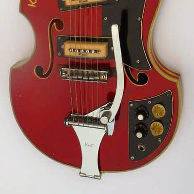 KENT  [Kawai/Teisco] 1967 Model 834  Violin-Shape HollowBody Cherry Red Stain - Original - Complete image 3