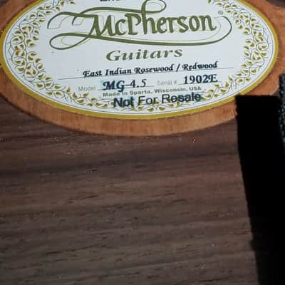 used McPherson MG 4.5 in Redwood/East Indian Rosewood, Good Condition with OHSC image 21