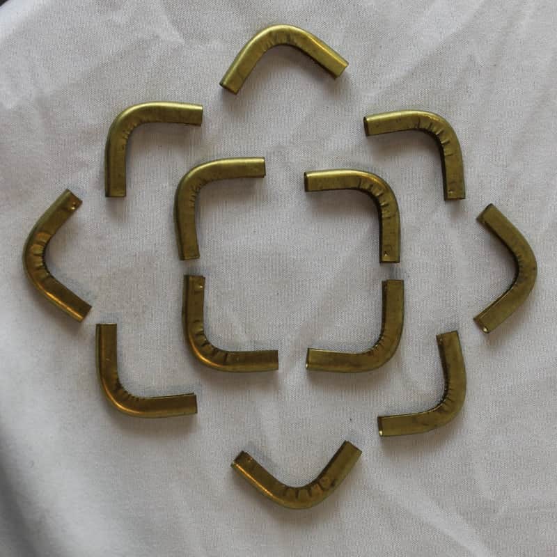 NEW Accordion Repair Part - Antique Gold Bellows Corners 44mm Angled (Lot of 12) image 1