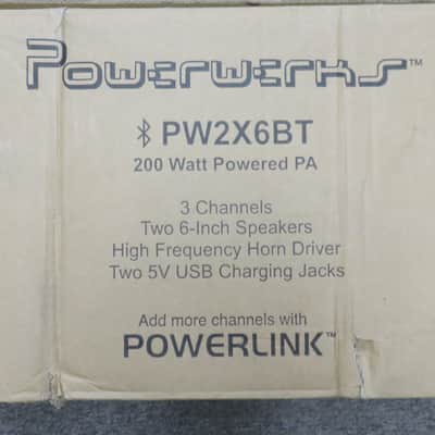 Powerwerks PW2X6BT 2-Way 200-Watt 3x6" Portable Bluetooth PA System 2010s - Black image 9