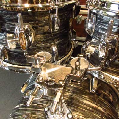 Ludwig Legacy Mahogany & Maple 4-pc Drum Set 20", 10", 12", 14" Vintage Black Oyster image 4