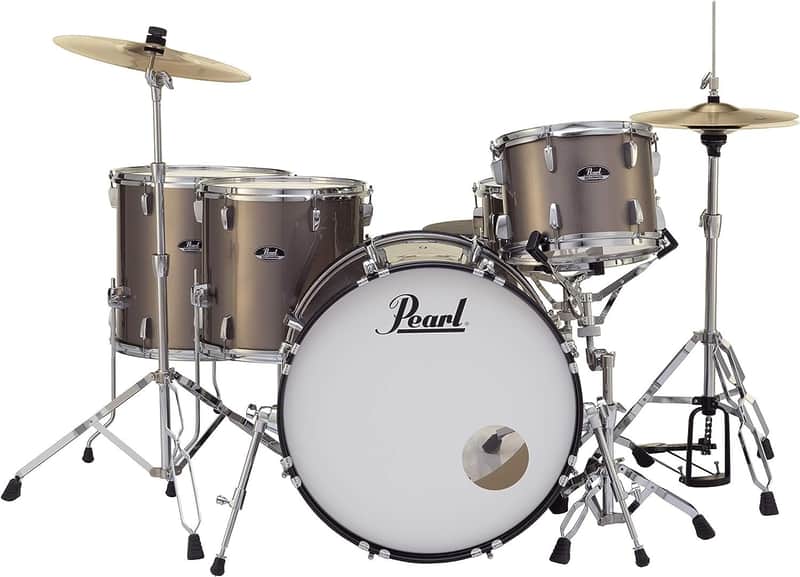 Pearl Roadshow Drum Set 5-Piece Complete Kit with Cymbals and Stands, Bronze Metallic (RS525WFC/C707) image 1