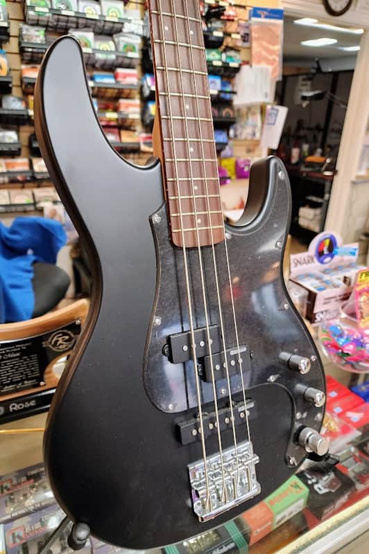 ESP LTD AP-204 - Black Satin Electric Bass Guitar image 1