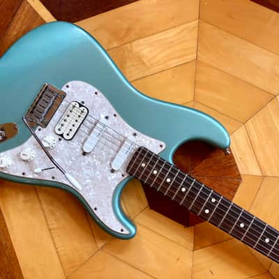 2001 Fender USA Lone Star American HSS Stratocaster Electric Guitar Teal Green Metallic Fender Padded case image 16
