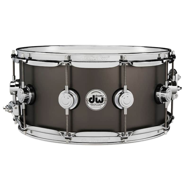Collector's Series Satin Black Brass Snare Drum Chrome Hardware 6.5"x14" image 1