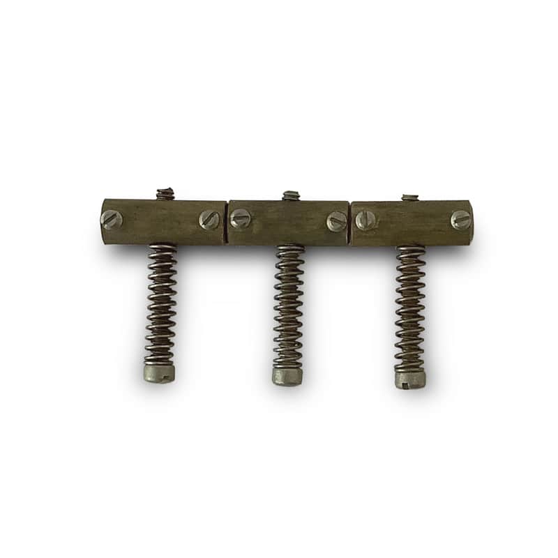 Rutters 1953 Aged Brass Saddles for Tele, Step-Notched, Non-Compensated image 1