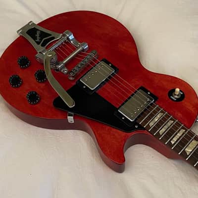 2012 Gibson Les Paul Studio Bigsby Vibrato - Heritage Cherry Satin - Free Pro Setup image 3