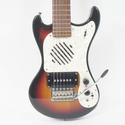 MarineRider MR-1 SunBurst Mosrite Ventures Copy Built-in Amp travel guitar Made in JAPAN image 6