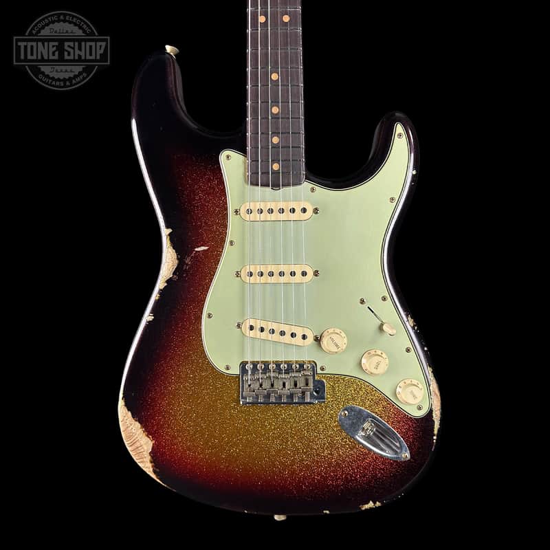 Fender Custom Shop 1963 Stratocaster Relic 3 Tone Sunburst Sparkle w/case TSLTD6OF10 image 1