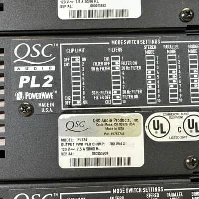 QSC PL224 PowerLight 2 Series 2400W Professional Power Amplifier (One)#6016C THS image 5