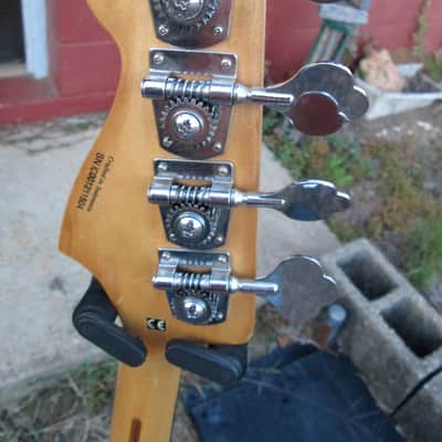 FENDER Squier Standard Jazz Electric Bass Guitar w/Blue matching h/s sold AS IS image 9