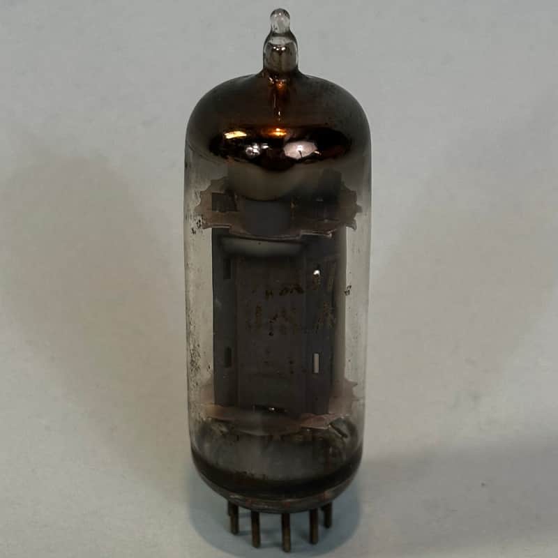 1950s General Electric 6CG7 6FQ7 Vintage Gray Plate Halo Getter Tube! T436 image 1