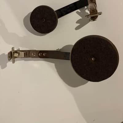 PAIR (2x) WFL Ludwig Vintage Hoop Clamp On Bass Drum Mufflers 1940s image 2