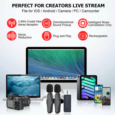 Amazon Fire HD 10 10.1" 32GB Wi-Fi Tablet, 13th Gen, Ocean + Vidpro 2-Person Wireless Lavalier Microphone Set + 32GB MicroSD Transcend Memory Card + Tablet Cradle for Tripods Ipad Tablet Tripod Mount Adapter Fist Most Tablets + 6" Tabletop Tripod & HandGr image 9