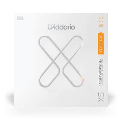 D'Addario XS Electric Guitar 7-String Nickel Plated Steel, Reg Light 10-56 image 2