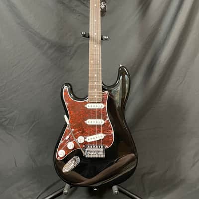 Harley Benton ST-62RW LH BK 2024 Black Strat w/Tortoise Shell Pickguard - LEFTY - image 2