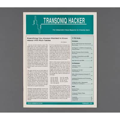 Transoniq Hacker Ensoniq User's Newsletter Issue #68