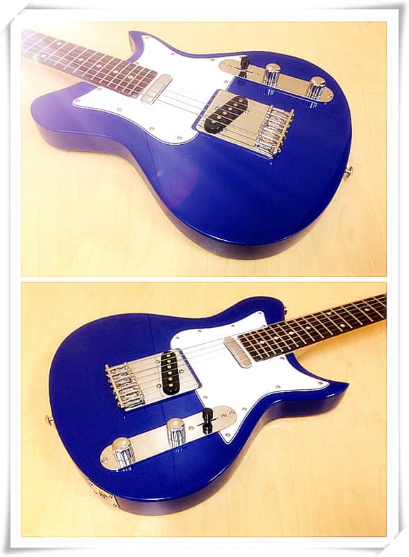 Caraya Ei38 3/4 Size Traveler Series 6 string Electric Guitar Blue-Full Kit image 1