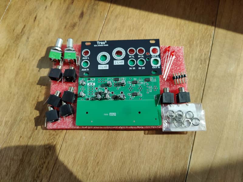 1U Eurorack Stereo Mixer (DIY Kit) image 1