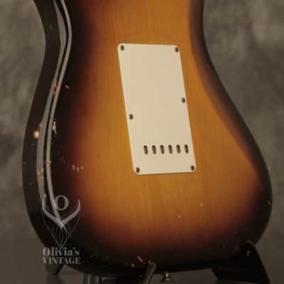 original 1957 Fender Stratocaster Sunburst w/orig. tweed case image 11