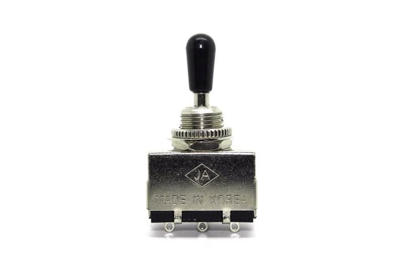 JA KOREA CHROME 3 WAY TOGGLE SWITCH BOX BLACK TIP GIBSON LES PAUL SG TYPE image 1