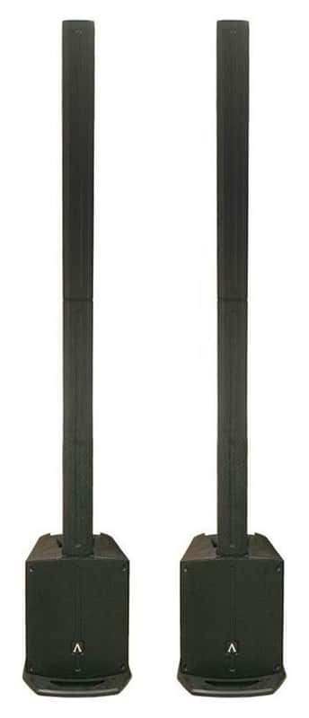 (2) Avante Audio ADJ Achromic AS8 ACDC 1000W Powered Column PA Systems in Black image 1