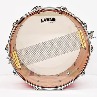 Udrum 6.5x14" Cherry Wood Snare 2021 Textured Pink Sparkle image 3